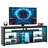Kruszewski 70" Gaming TV Console for TVs up to 75 inch, LED Media Console with Storage and Adjustable Storage Shelves-1243595812