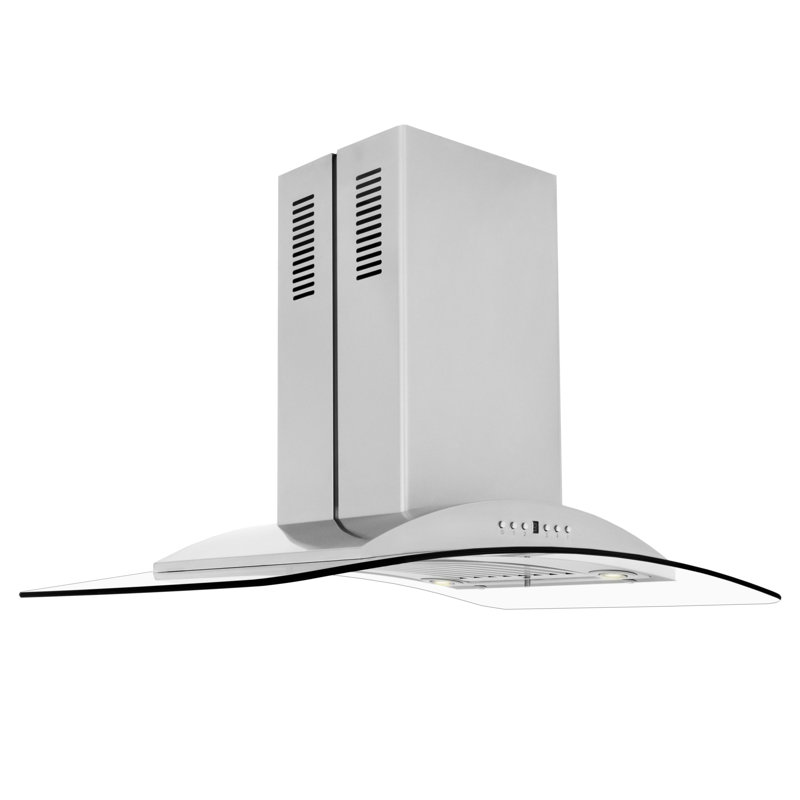 36" 400 CFM Convertible Island Range Hood in Brushed Stainless Steel