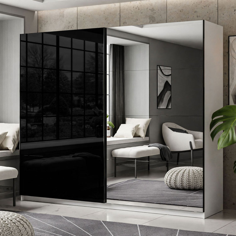 Laleh 2 Door Sliding Wardrobe, 215cm H x 244cm W x 62cm D
