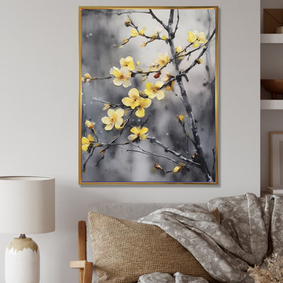 «Yellow and Gray Cherry Blossoms Tree I», reproduction d'art sur toile Cherry Blossom