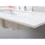 Comptoir de meuble-lavabo 37 po, pierre frittée dorée, lavabo encastré rectangulaire en céramique, 3 trous de robinet, dosseret inclus, comptoir en pierre de 37 po, trous rectangulaires et