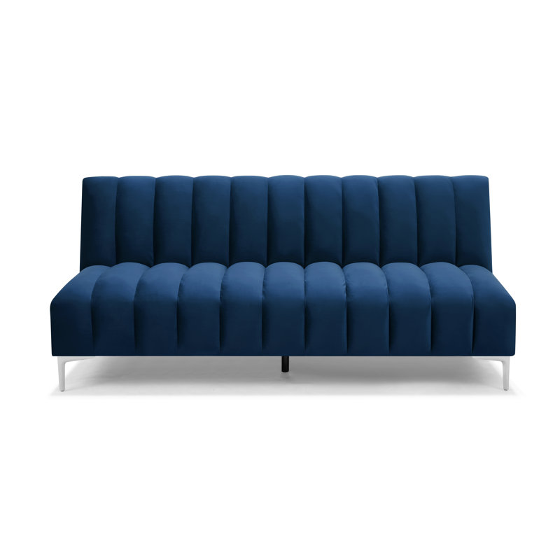 Decato Camille 3 Seater Sofa Bed in Velvety Fabric, Midnight Blue Velvet