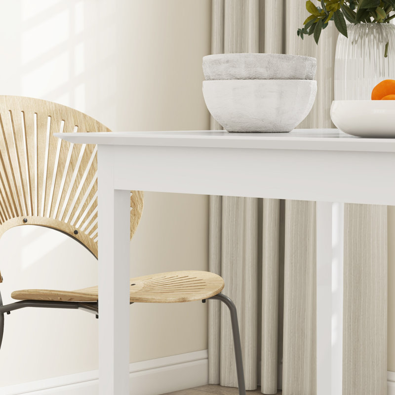 Table de salle à manger carrée avec cadre en bois blanc