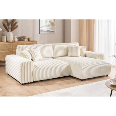 Mollis 4 Seater Corduroy Corner Sofa 