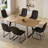 Modern Kitchen Dining Set, Extendable Dining Table with Upholstered Dining Chairs-119358123-119358124