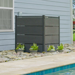 Enclo 4 ft H x 3.3 ft W Bessemer WoodTek Vinyl Charcoal Privacy Screen Kit (2 Panels)