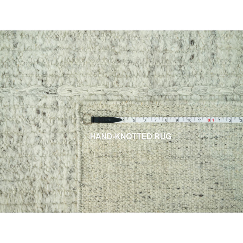Carmaline One-of-a-Kind Square 10'3" X 10'3" New Age Square Wool Area Rug Grey