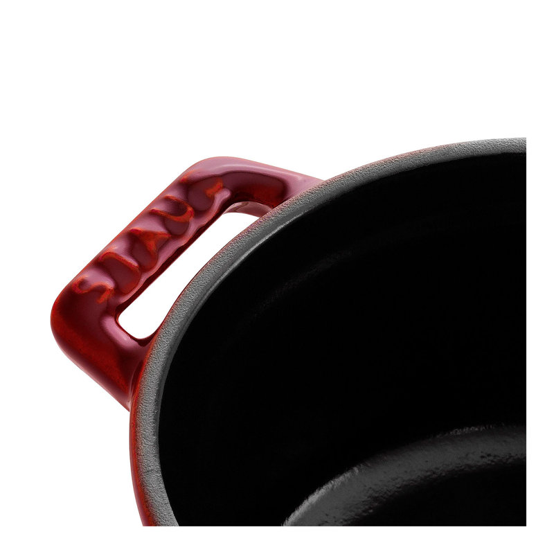 La Cocotte Cast Iron Round Cocotte, 0.25 quarts, Grenadine