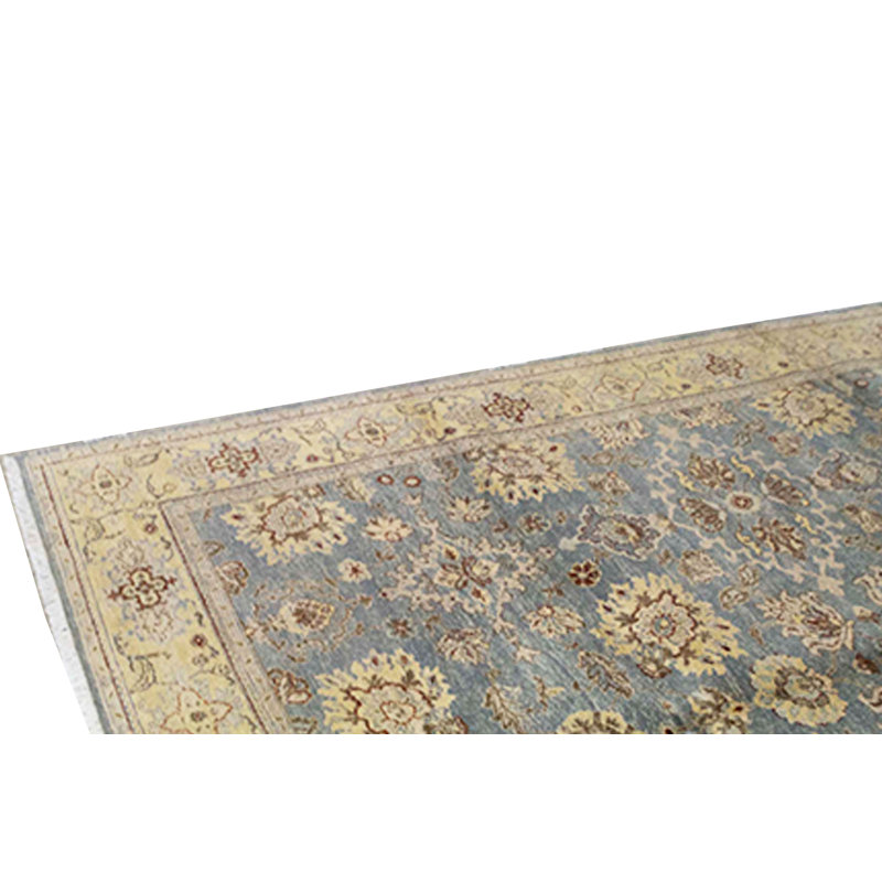 Sona Wool Oriental Area Rug in Blue/Gold/Gray