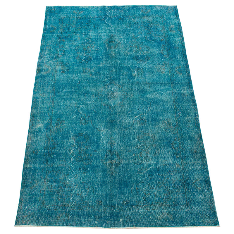 Tapis turquoise à transition de couleur 4 pi 10 po x 8 pi 6 po