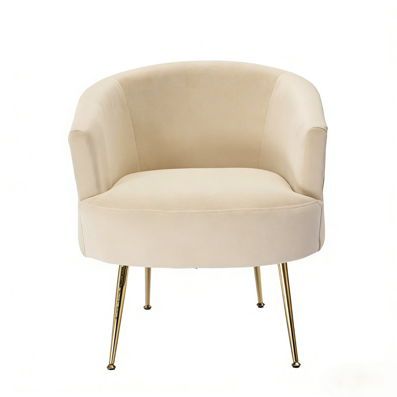 Lyela Upholstered Accent Chair, Beige Velvet