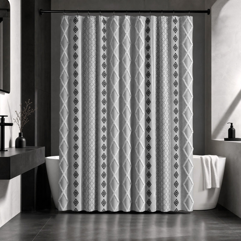 Rideau de douche Boho, Gris