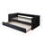 Beautiful 1Pc Modern Daybed Tufted Nailhead Trim Armrest Pull Out Trundle Bedroom Living Room Furniture Black Finish