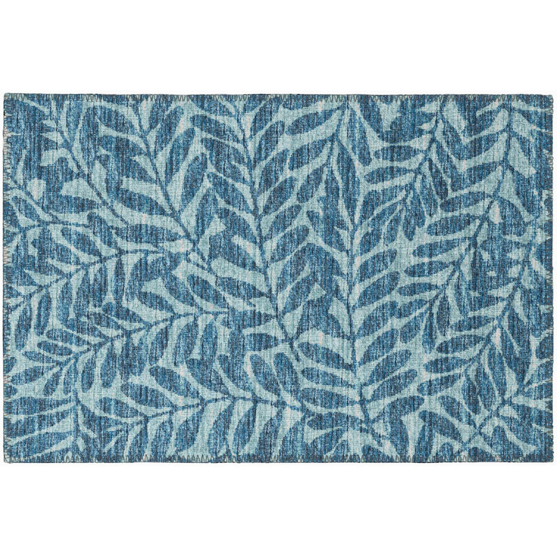Tapis bleu Eshana, Rectangle 5 pi x 7 pi 6 po