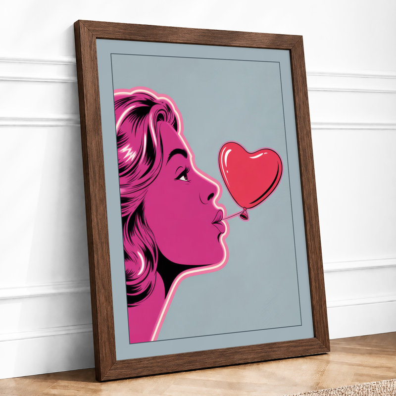 Blowing Hearts Modern - Print, A2 - 59.4 x 42.0 cm, Walnut