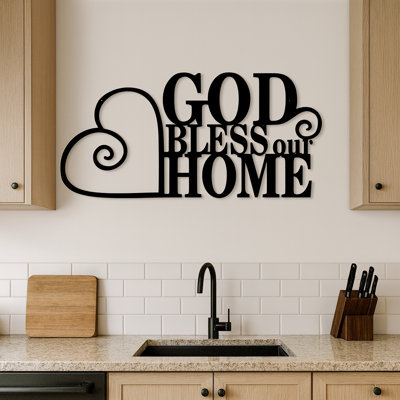 Décoration murale «God Bless Our Home»