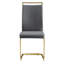 Chaises de salle à manger en similicuir rembourrées modernes avec base en métal (ensemble de 4)-129528096