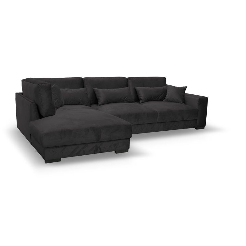 Nahkita 4 Seater Corner Sofa , Left Hand Facing, Black