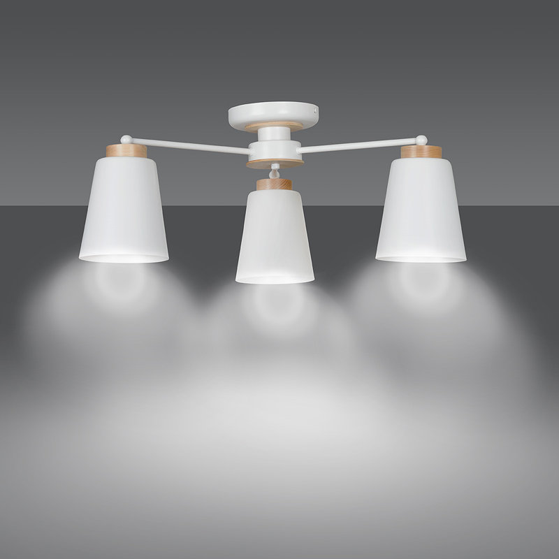 Neville Powdered Coated Steel Semi Flush Mount, White