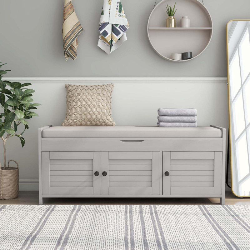 Banc de rangement Cemil, Gris délavé