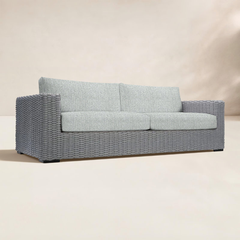 Capri Outdoor Metal Loveseat, Light Grey Linen 6032-010