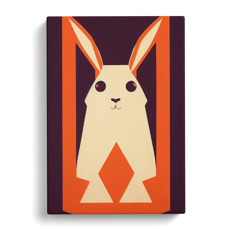 Dreng Rabbit Retro - Wrapped Canvas, 50cm H x 35cm W