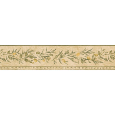 Bordure de papier peint baies sur vigne L 15 pi x l 5,25 po Retro Design