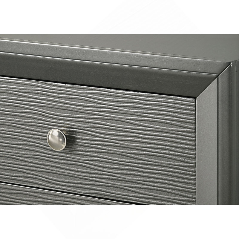 1pièce de table de chevet contemporaine à 2 tiroirs avec boutons ronds et chambre à coucher