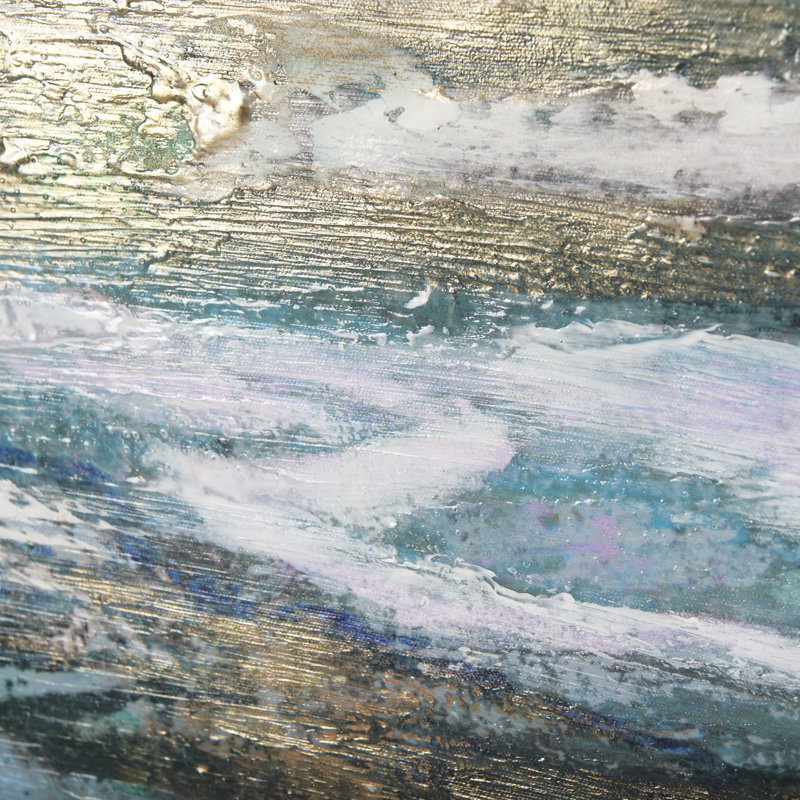 Sunshine Glare on The Waves a Hand Embelished Textured Canvas, Sunshine Glare on The Waves I