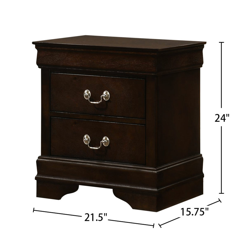 Table de chevet 2 tiroirs en cappuccino captivant pour une belle chambre à coucher avec tiroirs
