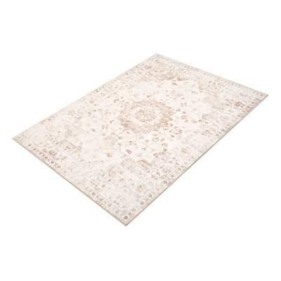 10 x 14 pi Tapis antidérapant à motif floral antidérapant à motif floral rétro antidérapant en silicone, résistant aux taches
