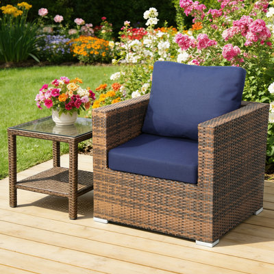 Ensemble de coussins de patio à assise profonde, coussins de meubles résistants à la pluie et à la décoloration pour canapé d'extérieur avec housse amovible en tissu de polyester et en lin, fermeture à glissière dissimulée et pattes de réglage