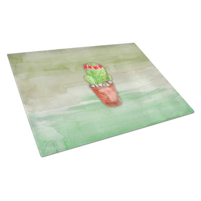 Caroline's Treasures Tempered Glass Cactus Watercolor Cutting Board