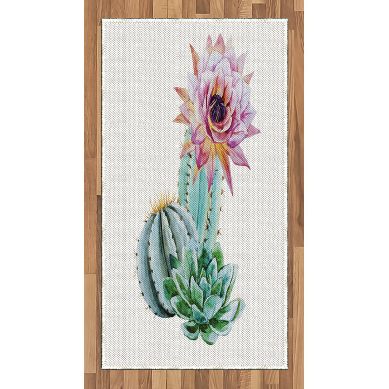 Cactus Natural High Density Long Fiber Poly Threads Decorative Area Rug Carpet, Rectangle 2'7" x 5'