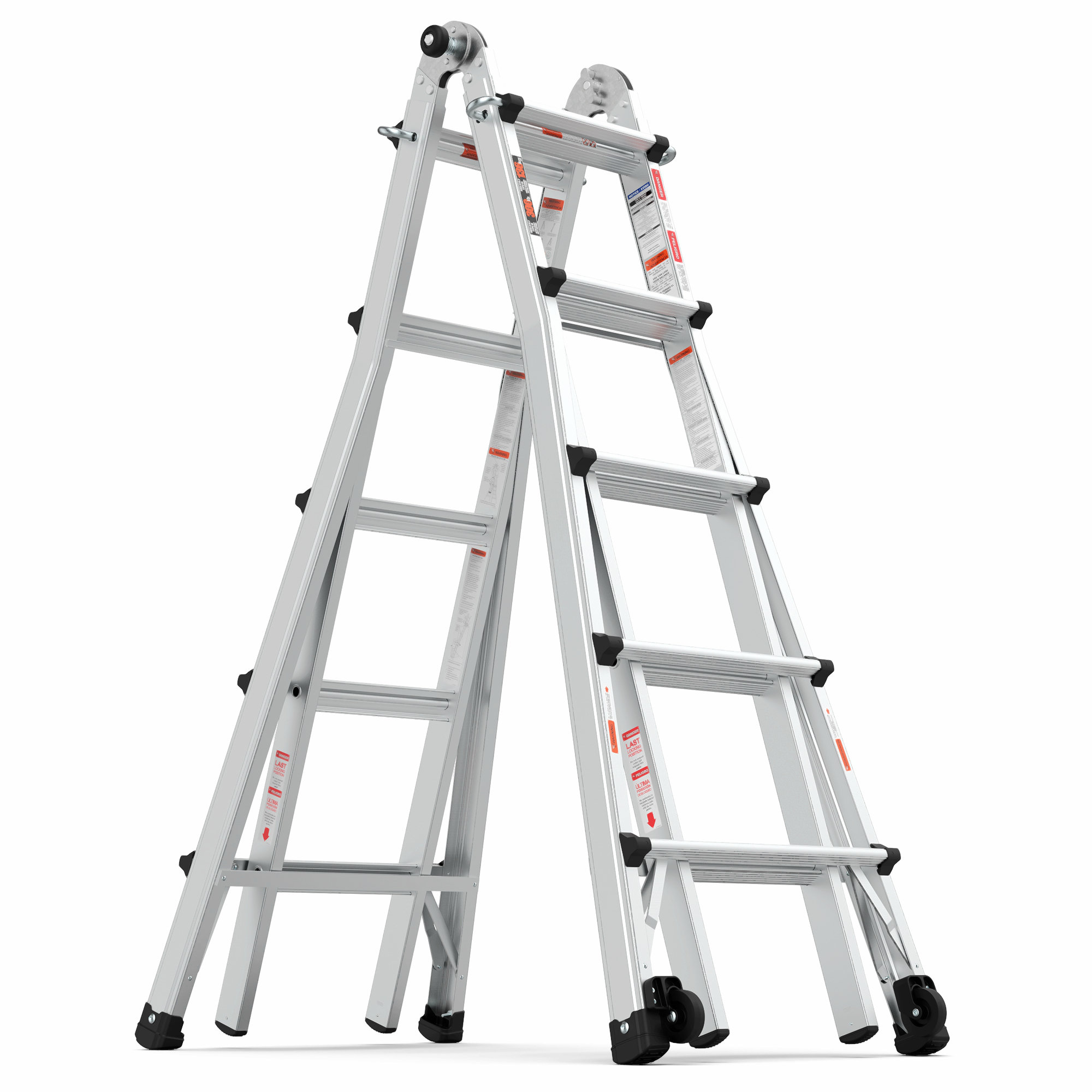 Wfx Utility™ Aluminum Multi-position Ladder With Wheels 