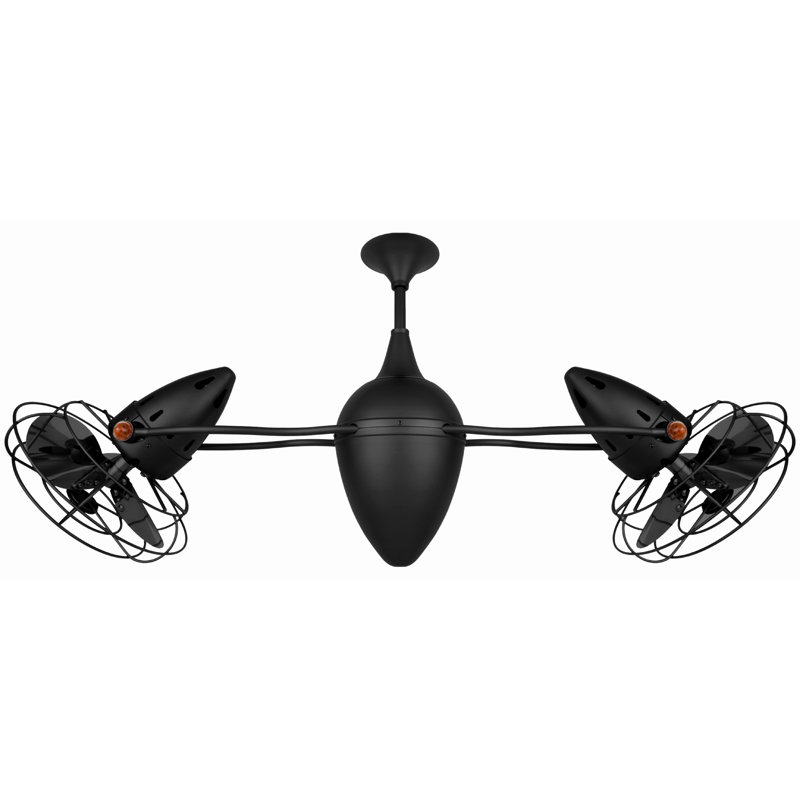 48" Ar Ruthiane 6 Blade Ceiling Fan, Black