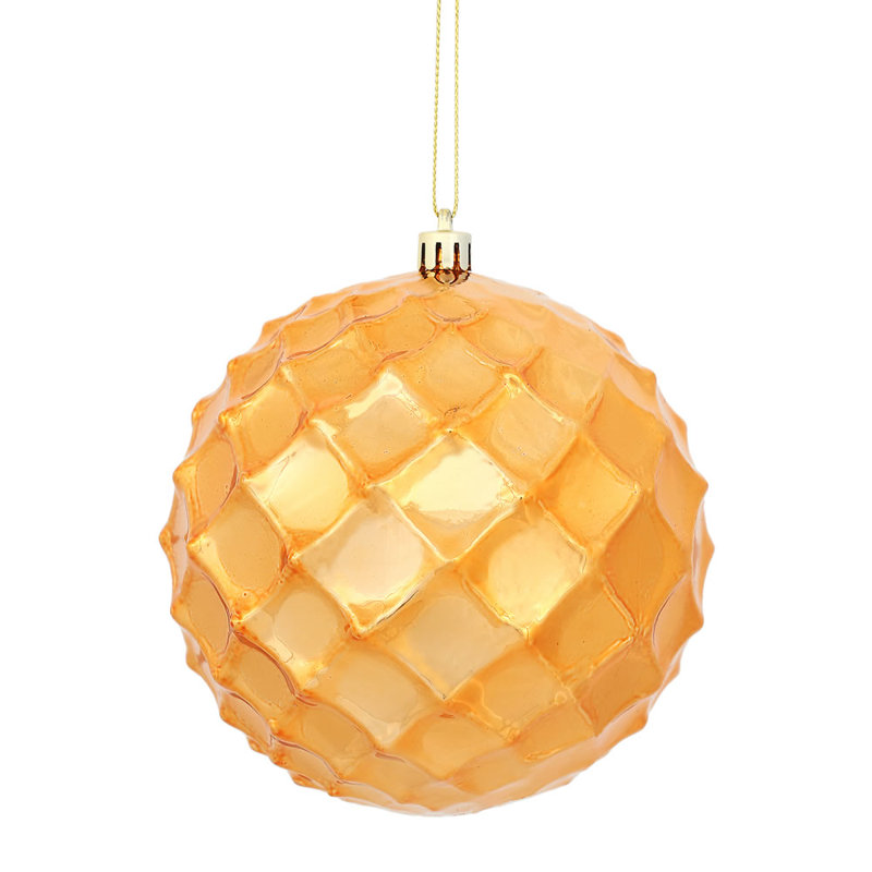 Ornement de Noël babiole brillant, Orange brûlé, 4