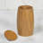 Natural Bamboo Cotton Swab Holder Rustic Barrel-Shaped Storage Jar for Cotton Balls Cotton Swabs Bathroom Essentials Eco-Friendly and Stylish Vanity Organizer