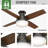 Dempsey Low Profile 44" 4 - Blade Indoor Flush Mount Small Room Ceiling Fan with Lights and Remote-56213844