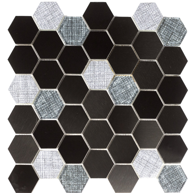 Carrelage mosaïque en métal et verre 2 po x 2 po Enchanted Metals