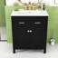 Meuble-lavabo simple autoportant avec rangement, portes à fermeture en douceur et lavabo en céramique Devises-837261949
