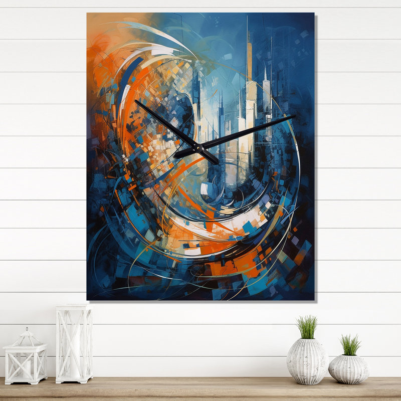 Jamaree - Horloge murale moderne géométrique, H 32 po x l 16 po x P 1 po