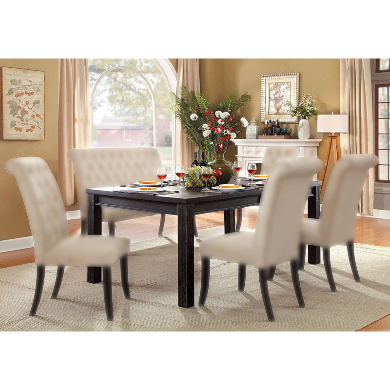 Table de salle à manger Aileen, 31"H x 72"L x 42.4"W, Noir antique