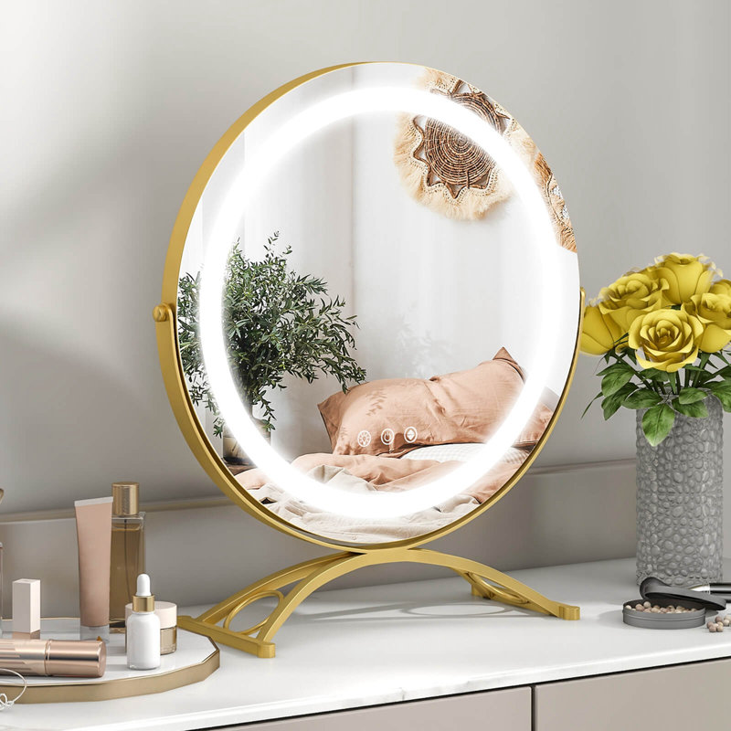 Miroir de salle de bain Jackalynn, Or