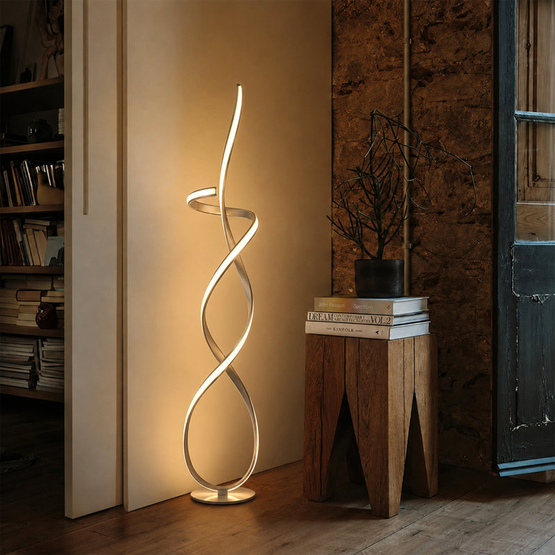 Lampe sur pied DEL Ainhoa - Chrome satiné, Silver