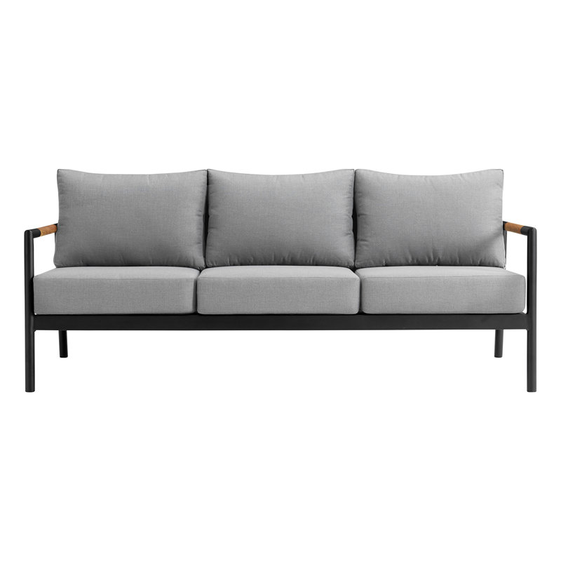 Canapé d'extérieur Odda en bois noir et gris foncé Odda, Noir / gris foncé