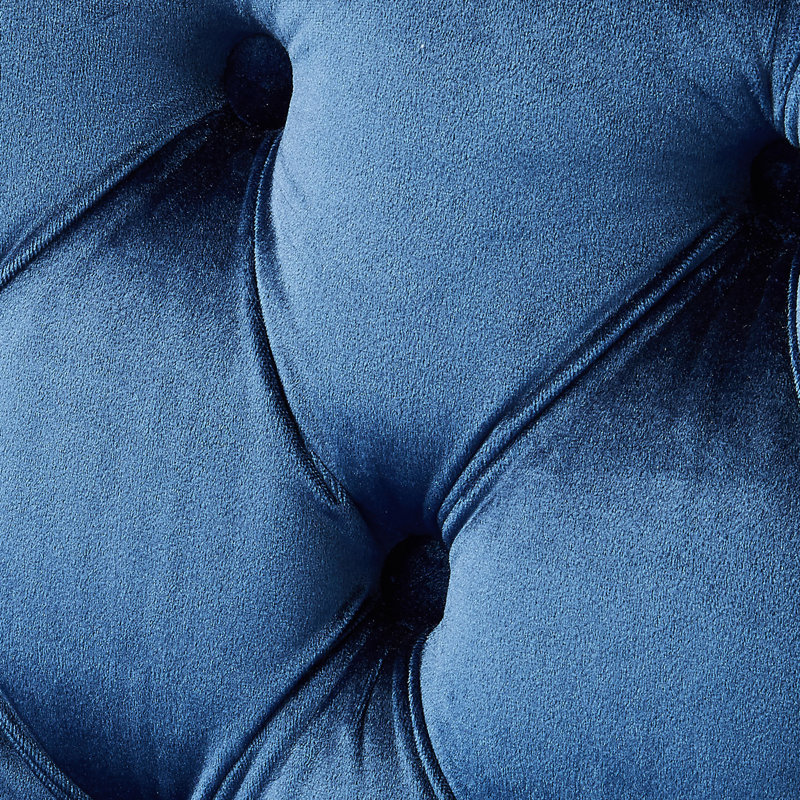 Canapé modulaire en velours Giovanni, Bleu marine, Orienté à gauche (vu de face)