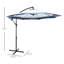 Parasol en porte-à-faux décalé de 10 pi avec manivelle et base transversale pour terrasse, jardin, piscine et jardin, parapluies suspendus, bleu marine Outsunny-24213638