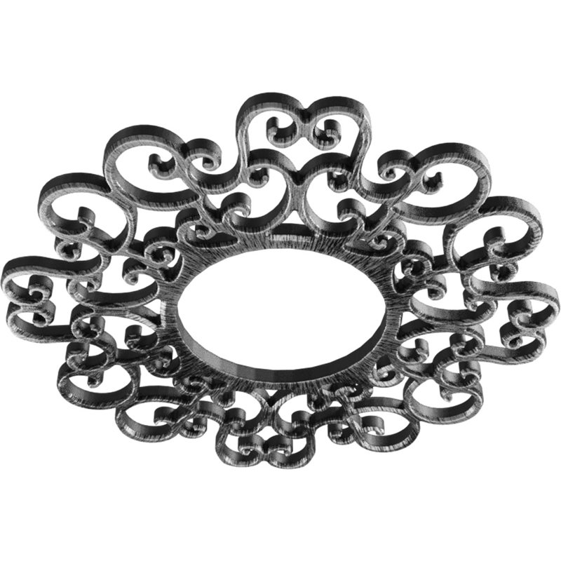 Médaillon de plafond 22 po x 22 po x 8 3/8 po x P 3/4 po Reims, H 22 po x l 22 po x P 0,75 po, Étain antique