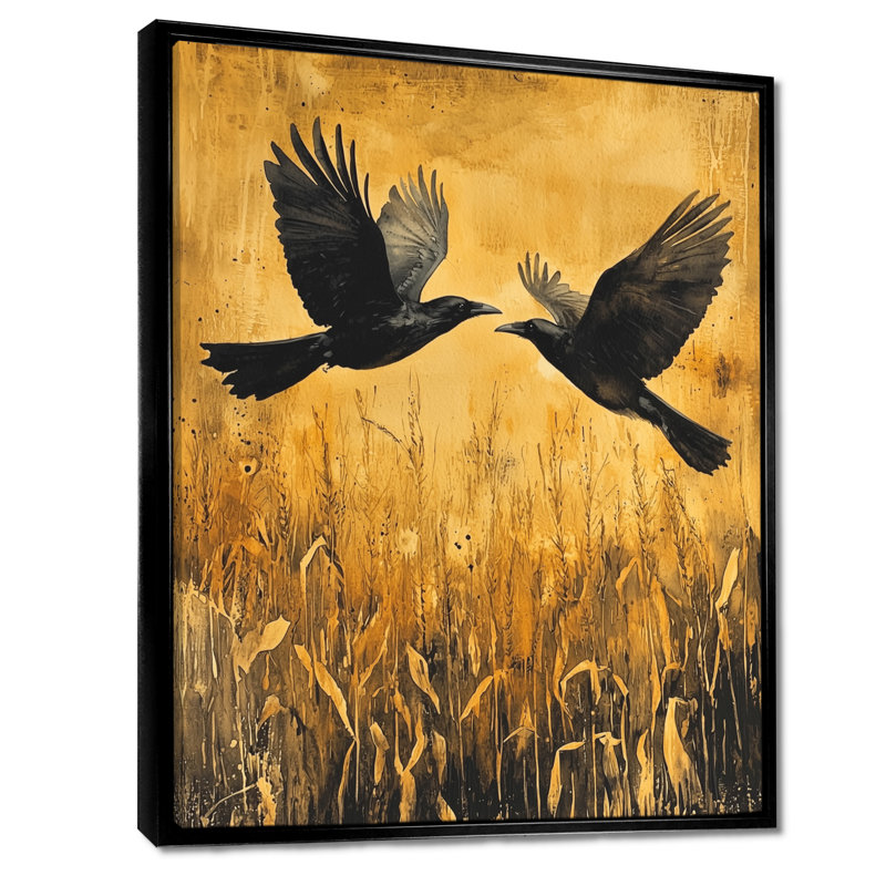 Levan - Animals Wall Art Living Room, Noir, Impression encadrée flottante, H 20 po x l 12 po
